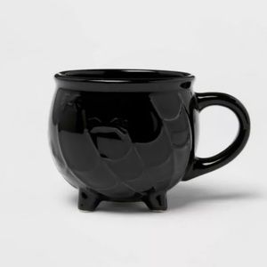 Target Threshold spiderweb cauldron mug Halloween black NEW